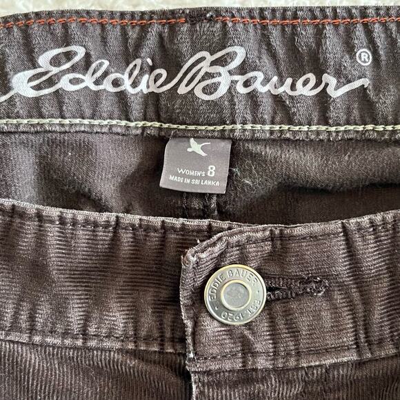 EDDIE BAUER Women's Slightly Curvy Straight Leg Indigo Brown‎ Jeans Sz  8 - Picture 5 of 7